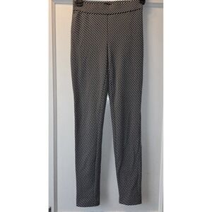 Theory Petites Black White Striped Ankle Stretch Knit Leggings Women Size P